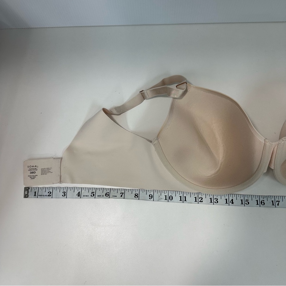 Soma Vanishing Back 360 Full Coverage Bra 38D Underwire Padded Beige soft - Picture 5 of 7